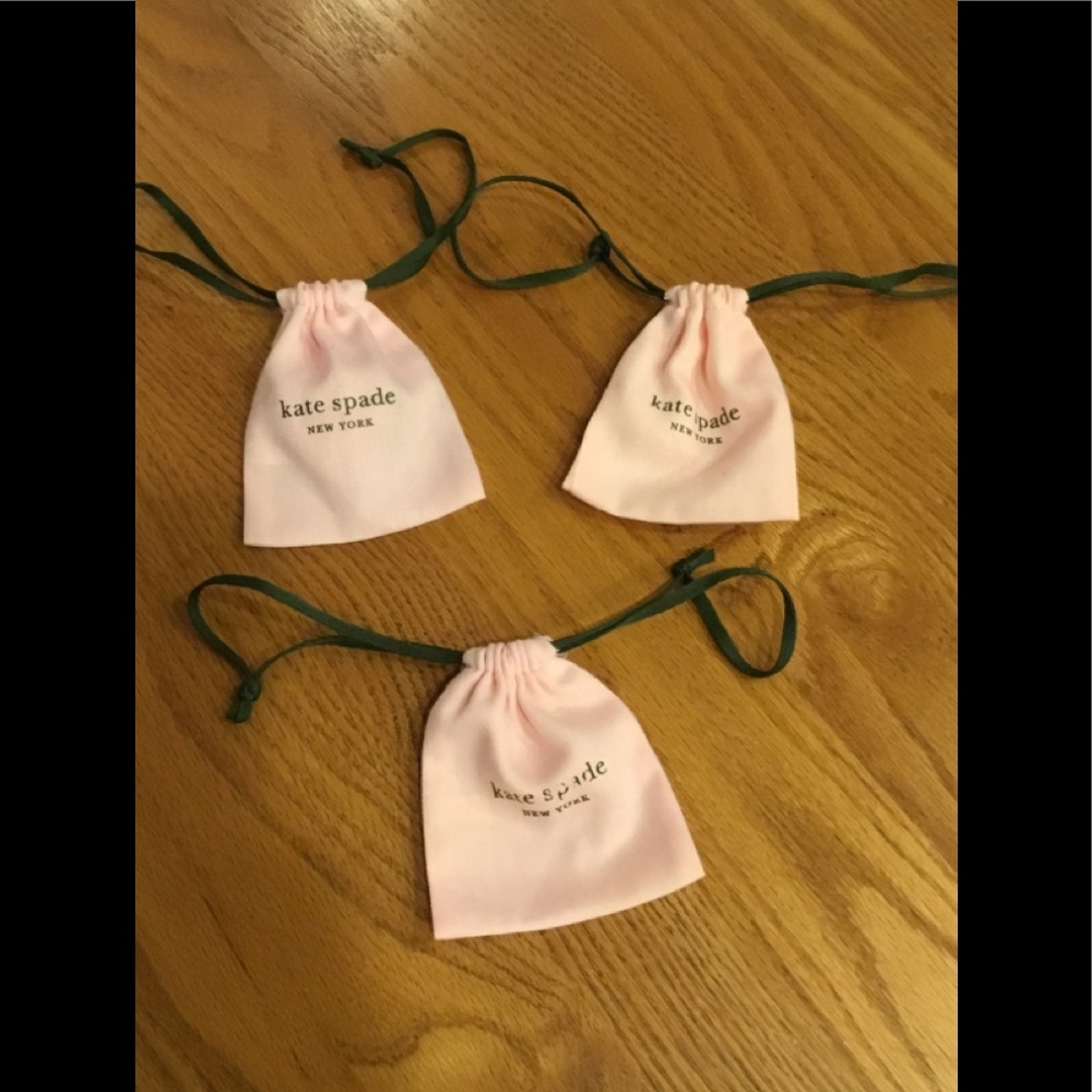Set of 3 Kate Spade carnation pink jewelry dust bags.